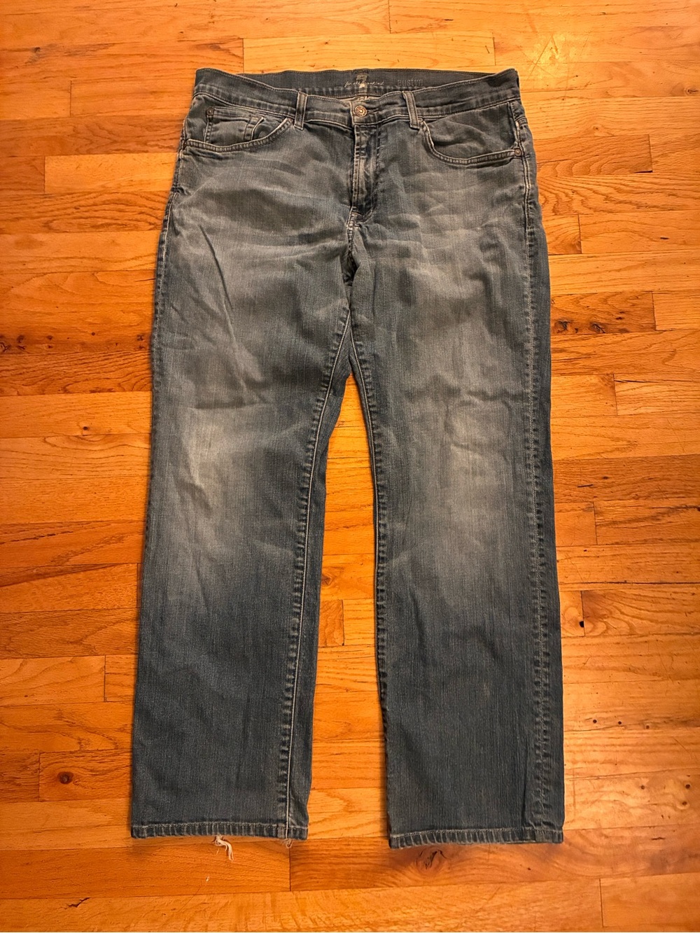 7 For All Mankind Men's Relaxed Jeans in Light Blue Wash